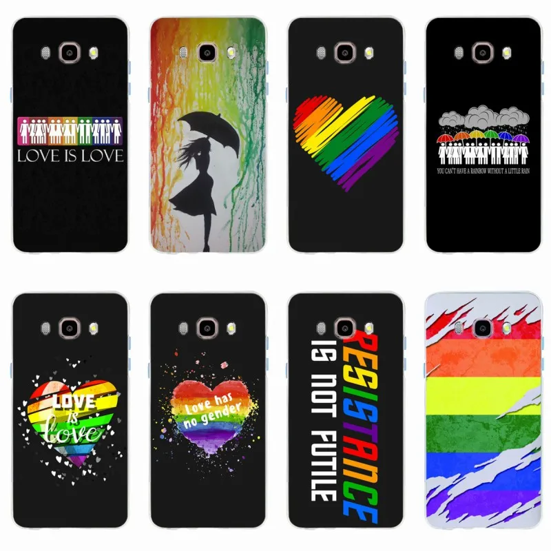 

Gay Lesbian LGBT Rainbow Pride ART Cover TPU Phone Case For Samsung Galaxy S6 S6edge S6Plus A7 S7edge S8 S9 Plus A5 J5 J7 2016