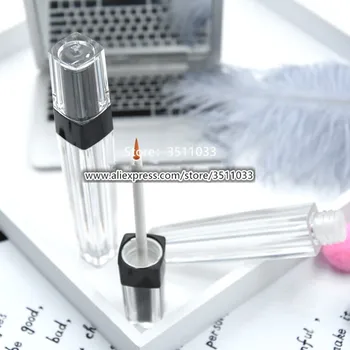 

Black Clear Square Plastic Cosmetic Eyeliner Tube Transparent Empty Eyelashes Glue Bottle Beauty Eyelashes Growth Liquid Tube
