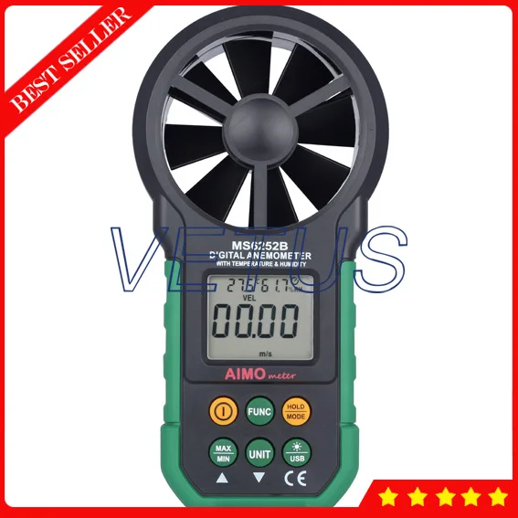 

MS6252B Portable Backlight Digital Anemometer Air Wind Speed Velocity Meter Air flow meter With USB Interface