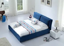 simple modern fabric sleeping soft bed King size bedroom furniture Made in China