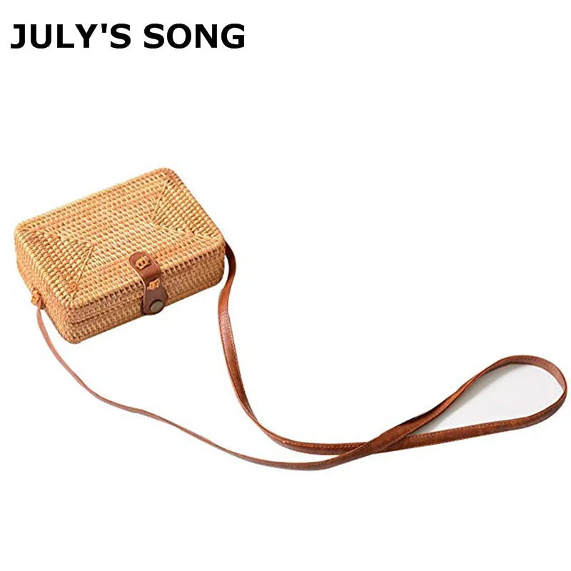 

2018 Rattan Straw Bags Women Summer Rattan Bag Handmade Woven Beach Cross Body Bag Bohemia Handbag Bali Box Dropshipping