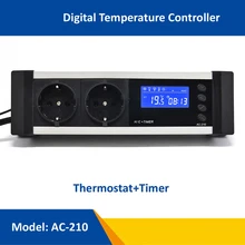 Nova AC-210 0-50C ON OFF Termostato Réptil com Temporizador AU eu UK EUA Plug Socket Sensor de Controlador de Regulador de Temperatura do animal de Estimação