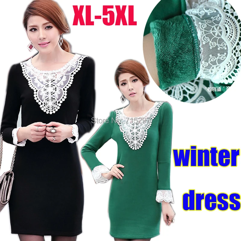2015 Hiver Robe Polaire A L Interieur Chaud Robe Crochet Mode Solide Couleur Vestidos A Manches Longues Femme Tenue Decontracte Oversize Grande Taille Aliexpress