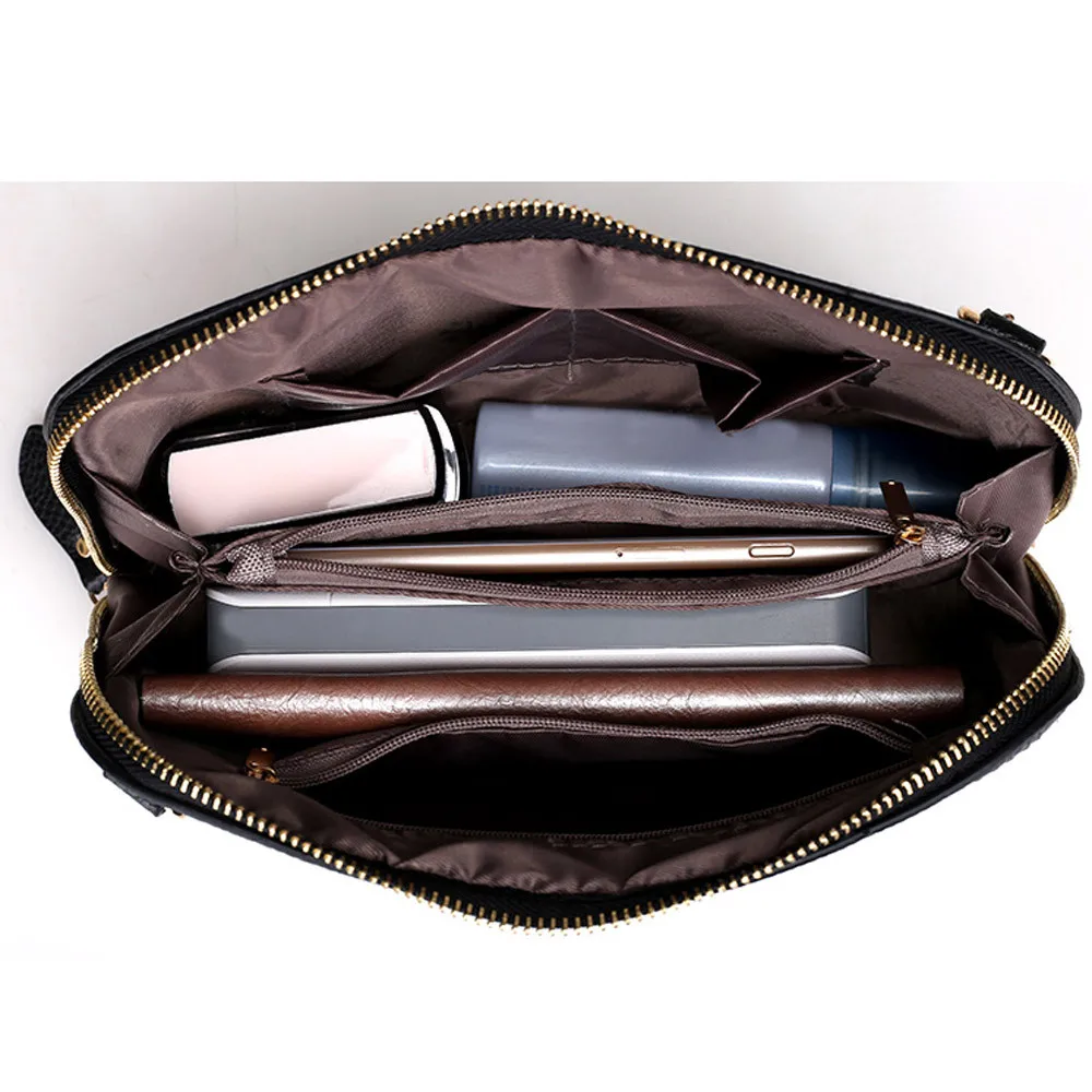 HO тренд Ретро Простой клапан женские сумки высокого качества Двойная Молния Сумки из искусственной кожи дизайн# T2