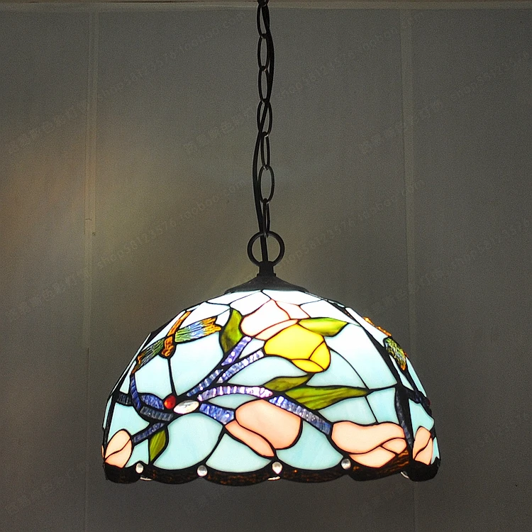Американская Загородная люстра Tiffanylamps для ресторана цветная глазурованная