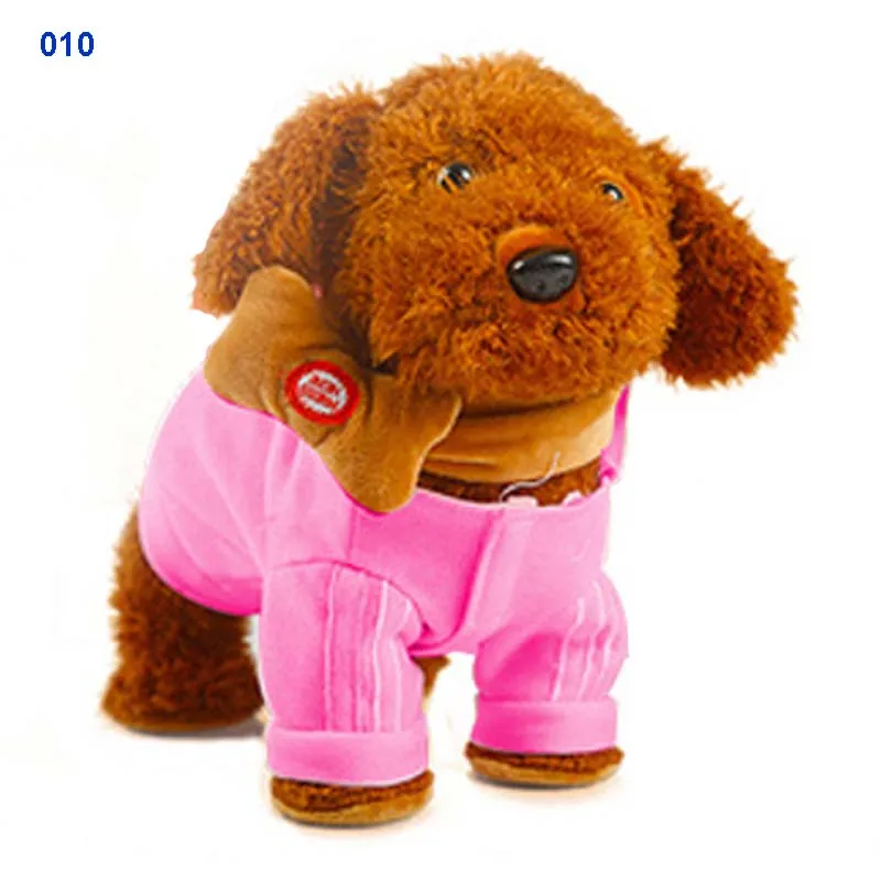 Электронная собака Горячая игрушки пение/прогулки/лай/витая задница милые игрушки для домашних животных подарок для детей - Цвет: Розовый