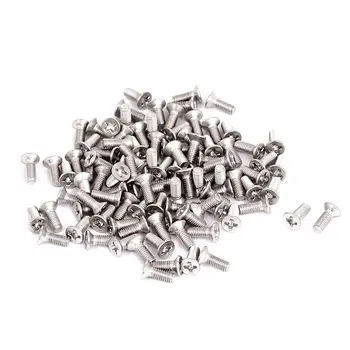 

New 100Pcs M3x8mm Thread Phillips Flat Head Countersunk Bolts Screws