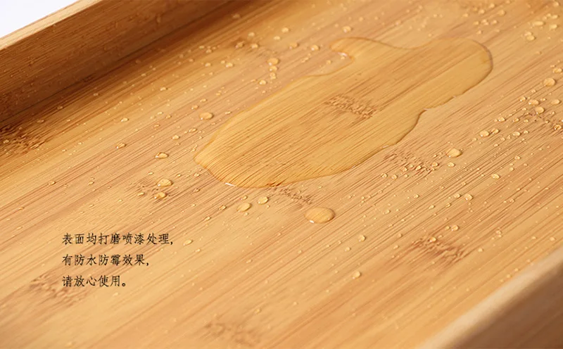 Бамбуковый чайный поднос, поставка, бамбуковый чайный поднос, размер, весь набор чайных принадлежностей кунг-фу, плоский бамбуковый поднос с ручкой