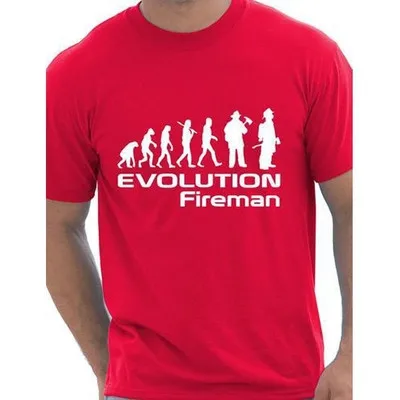 Для мужчин хлопок O Средства ухода за кожей шеи футболки Эволюция Пожарный футболка больше Размеры и Цвета Новый Для мужчин с коротким