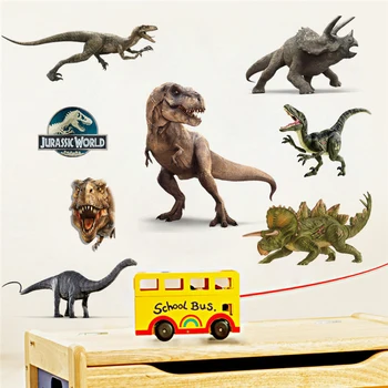 

10pcs/Pack Jurassic World Dinosaur T- Rex Wall Sticker Boys Nursery Decor Removable Decal