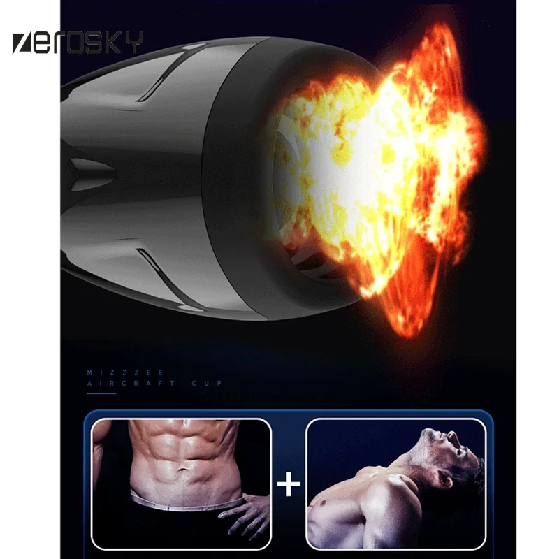 Zerosky Man Aircraft Cup Smart Intelligence Heating Vibrating Masturbator Male Penis Enlarger Lasting Erection Exerciser