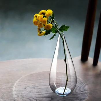 

Europe Scrub glass vase Water drop shape glass Transparent hydroponics flower vases vases for centerpieces for weddings