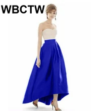 Модная длинная юбка Лето черная свободная плиссированная юбка с высокой талией Элегантные вечерние синие женские юбки