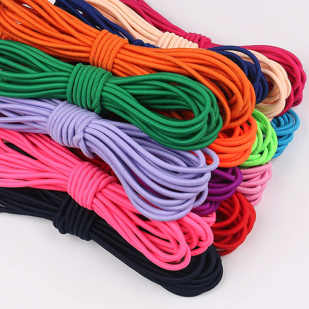 5 Yards 4 mm Width Colorful High Elastic Rubber Band DIY Head rope