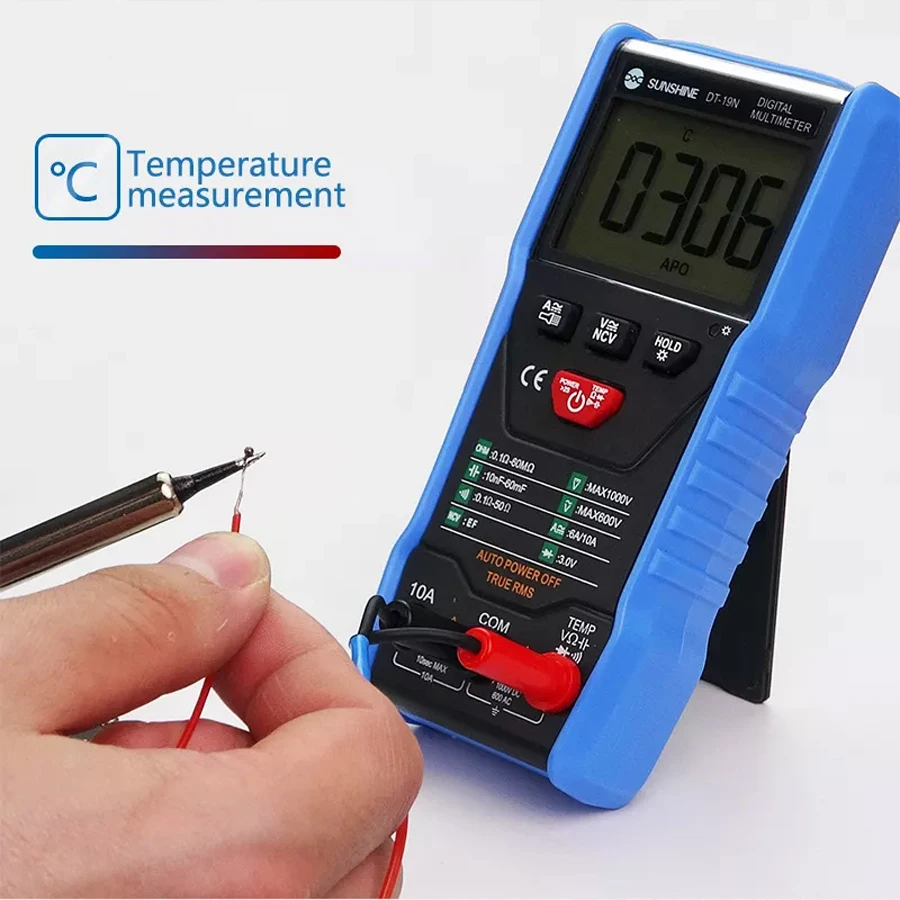Mini Smart Multimeter Range Mobile Phone Repair Digital Multimeter AC DC Resistance Tester SUNSHINE DT-19N