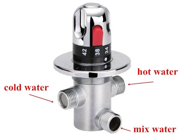 Термостатический смесительный клапан из латуни G1/", регулировка температуры смешивания воды DN15, термостатический клапан AF008