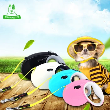 

5 M 7 M Nylon Solid Walking Pet Leads Automatic Retractable Dog Leash Black White Blue Pink