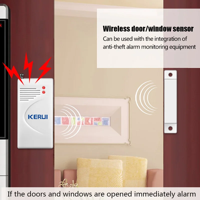 KERUI WIFI Security Alarm System Wireless Tuya Smart Home Outdoor Siren Horn Window Door Sensors Motion Detector Security System Security Alarm Smart Siren Alarm Wireless Alarm Motion Detector