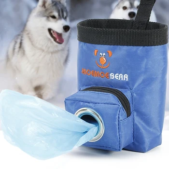 

Pet Dog Pet Portable Feeding Bag With Garbage Bags Oxford Cloth Training Reward Snack Pockets Dog Bowl