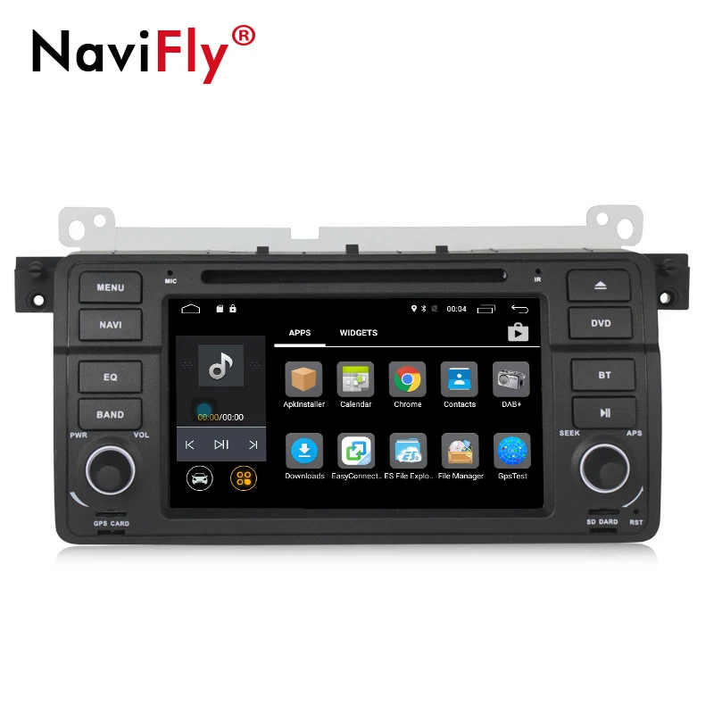 Discount NaviFly 4G LTE Android8.1 Quad Core Car Radio DVD GPS Navigation Stereo for BMW E46 3 Series M3 1998-2006 RAM 2GB HD 1024*600 3