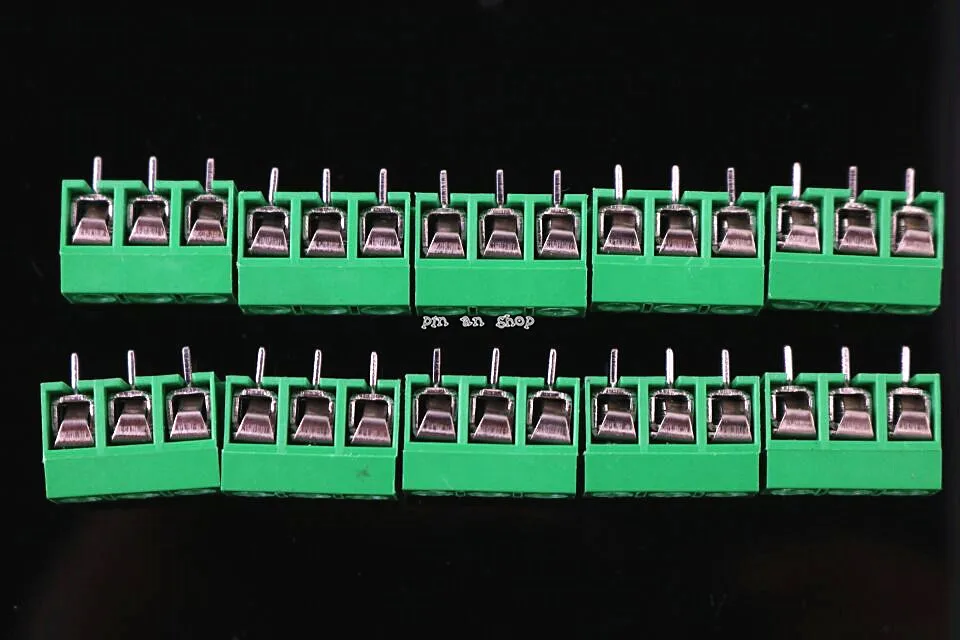 10 шт. KF301-5.0-3P шаг 5,0 мм KF301-3P прямой контактный PCB 2 Pin 3 Pin винт Клеммная колодка Разъем - Цвет: Зеленый