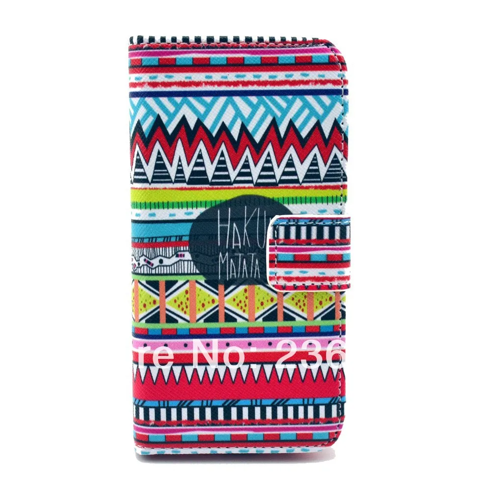 Hakuna Matata Tribal Carpet Pattern PU Leather Full Body Case with Snap Phone Shell for Samsung Galaxy S4 Mini I9190 |