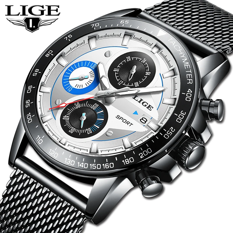 

LIGE 2019 Top Brand Luxury Mens Watches Waterproof Ultra Thin Date Wrist Watch Male Chronograph Casual Quartz Clock reloj hombre