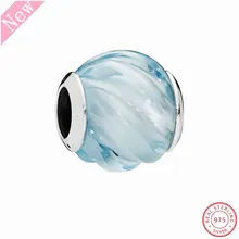 Strikling волнистые линии водный эффект синие рябь бусины для самостоятельного изготовления ювелирных изделий Fit PANDORA Подвески Серебро 925 FL710
