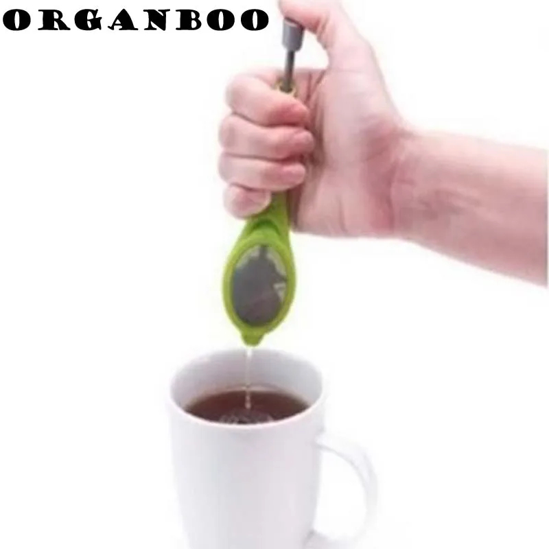 

ORGANBOO 1PC Food Grade Plastic Total Tea Infuser Gadget Measure Swirl Steep Stir And Press Tea Coffee Strainer Green