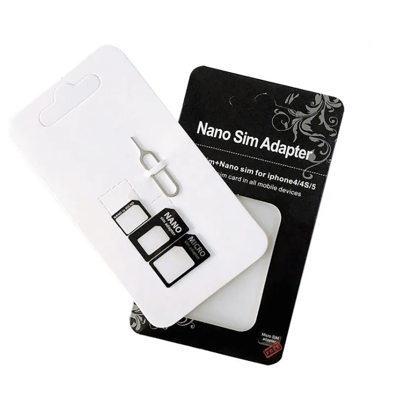 2017 Nano SIM Card Adapter 4 in 1 micro sim adapter with Eject Pin Key