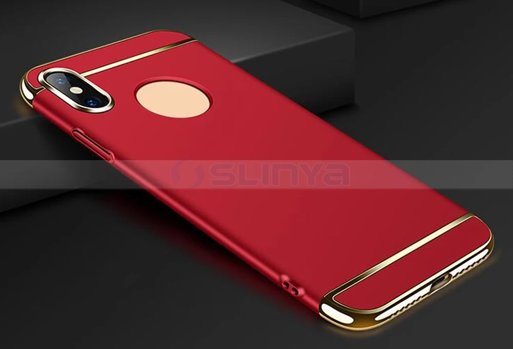 50 шт./лот 3 в 1 роскошное Гальванопокрытие задняя крышка чехол для iPhone X 8/8 Plus Жесткий PC Гибридный чехол для iPhone 7, 7 Plus