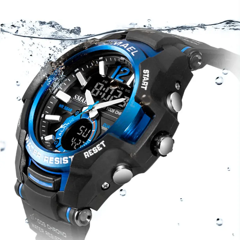 SMAEL-reloj masculino militar, deportivo, cronógrafo militar masculino, cronógrafo para hombre, resistente al agua - Imagen 4