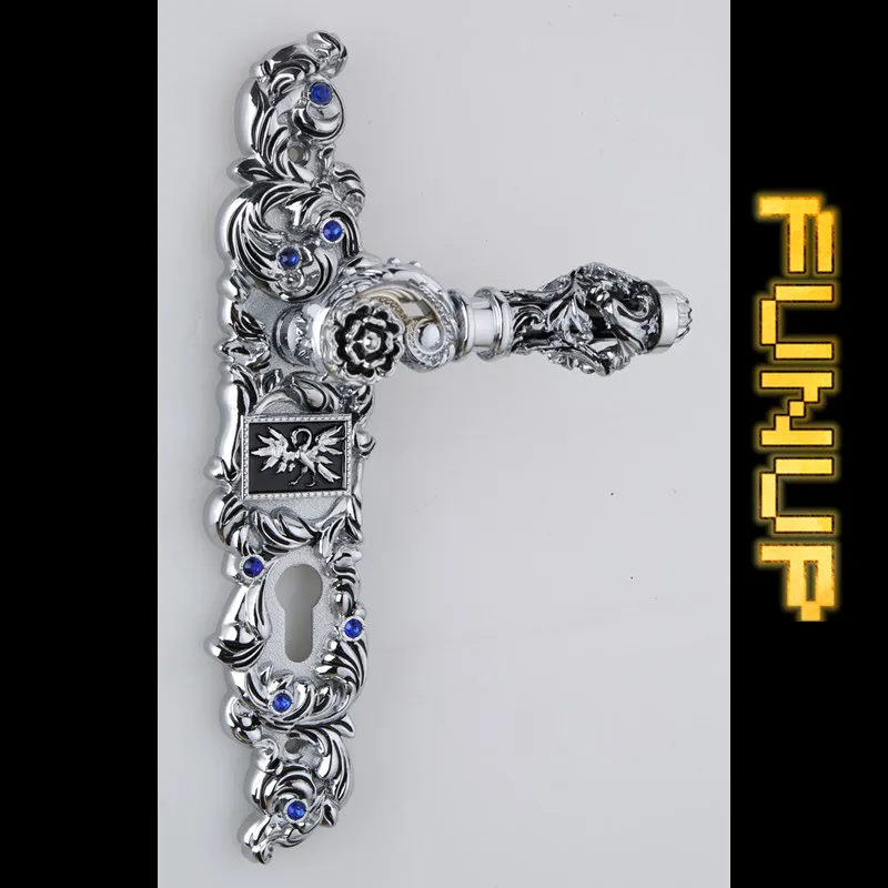 

CHROME PLATED FANCY ZINC ALLOY DOOR LOCK HANDLE FOR WOODEN DOOR