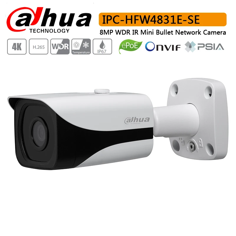 Dahua IPC HFW4831E SE 8MP WDR ИК Мини Пуля сети Камера с макс светодиоды Длина 40 м IP SE|Камеры