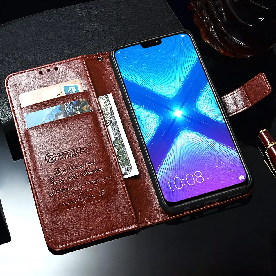 TOMKAS Luxury Flip Leather Case for Honor 8x 360 Protective Phone Cover Wallet Silicon + Leather Case for Huawei Honor 8x (13)