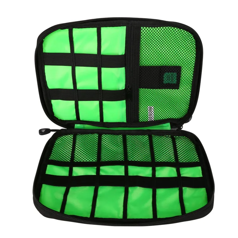 المحمولة السفر سستة كابل يو اس بي مقسم حقيبة النايلون الأسود الهاتف شاحن حالة للملحقات الإلكترونية القرص الصلب تخزين أكياس