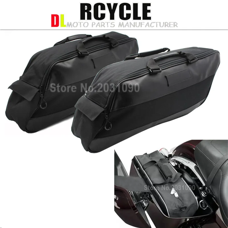 Черные сиденья вкладыши седельная сумка для Harley Road King Street Glide Ultra Electra 1994-2013 95 98 99 2006
