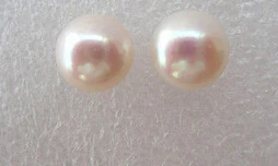 

Hot sell Noble- ry00499 stunning big 12mm round white freshwater cultured pearls earrings silver stud A0422