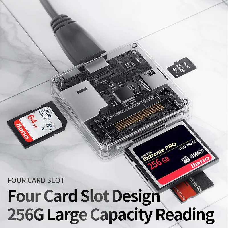 

4-in-1 Multi USB 3.0 smart card reader flash multi-memory card reader for USB3.0/SD/TF/MS/CF card reading micor SD flash card