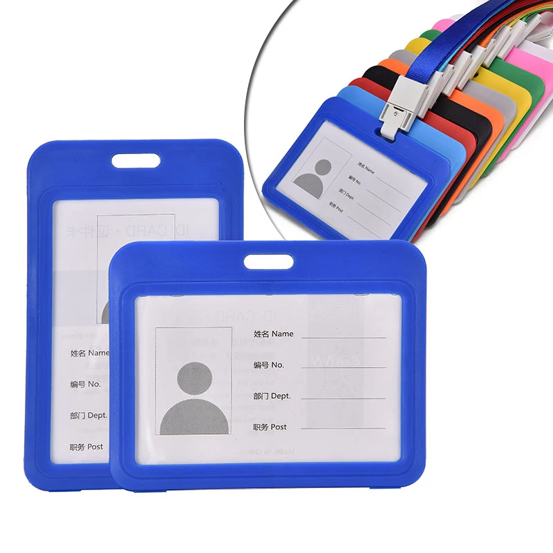1pc Credit Card Holders Women Men Bank Card Neck Strap Card Bus ID holder students kids Identity badge with lanyard (21)