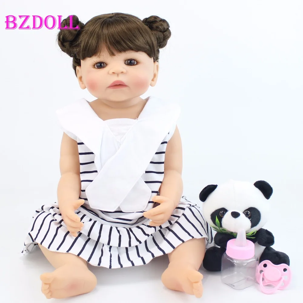 55 см полностью силиконовая виниловая Кукла Reborn Baby Doll игрушки для девочек Bonecas