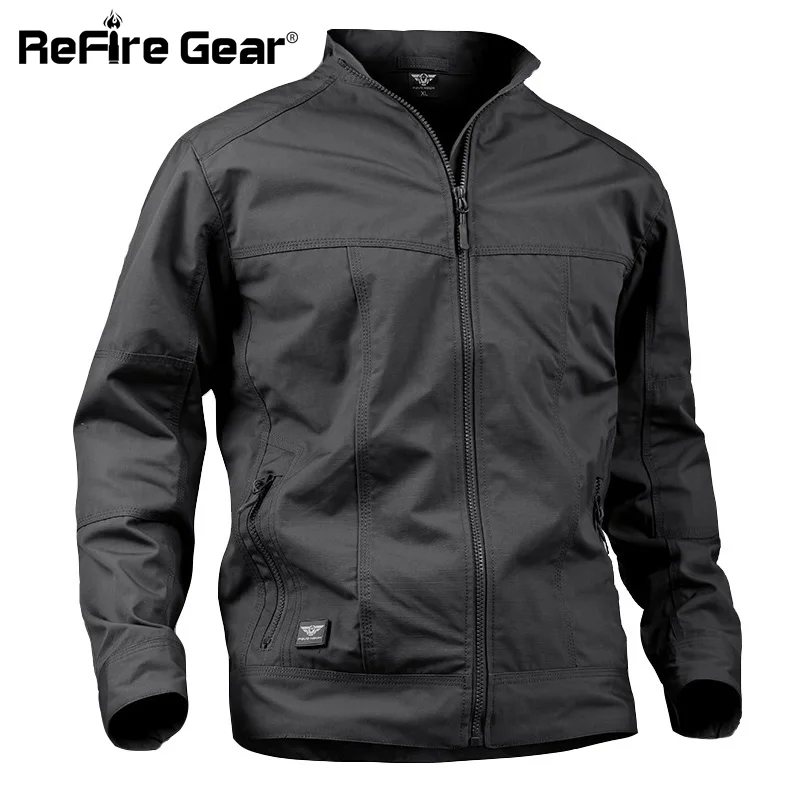 

ReFire Gear Waterproof Breathable Tactical Jacket Men Cotton Fabric Windbreaker Military Jackets Casual Windproof Army Coats 3XL