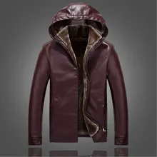 2016 winter new men’s solid color casual hooded leather collar son of a middle-aged fox plush interior for business people