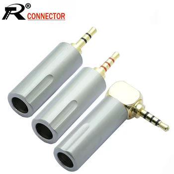 

100pcs Copper 2.5mm Stereo Jack Gold Plated 2.5mm 3Pole/4Poles Male Plug Wire Connector for 6MM Cable Headphone Soldering Jack