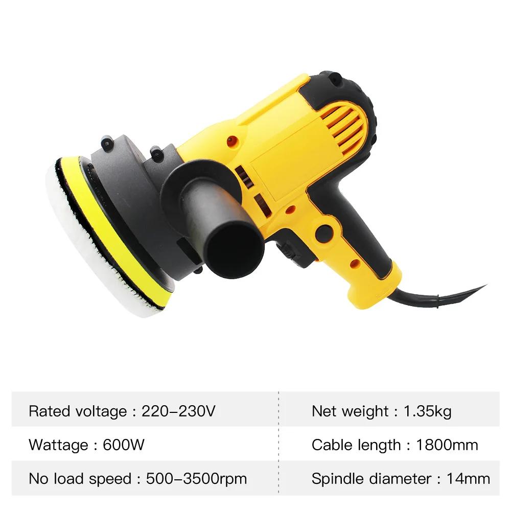 Online Electric Car Polisher Machine 220V 500 3500rpm 600W Auto Polishing Machine 6 Speed Sander Polish Waxing Tools Car Accessories