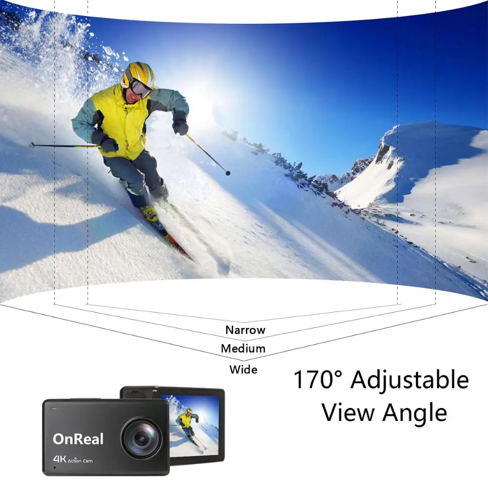 EIS Спортивная Экшн камера OnReal B1 + 4K 6P стекло Рыбий глаз объектив NTK96660 2 45 дюймов