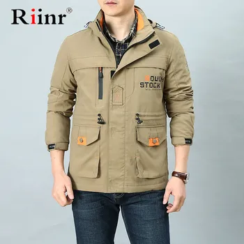 

Riinr Men Jacket Coat Long Section Fashion Trench Coat Men windbreaker Brand Casual Fit Overcoat Jacket Outerwear Large Size 4XL