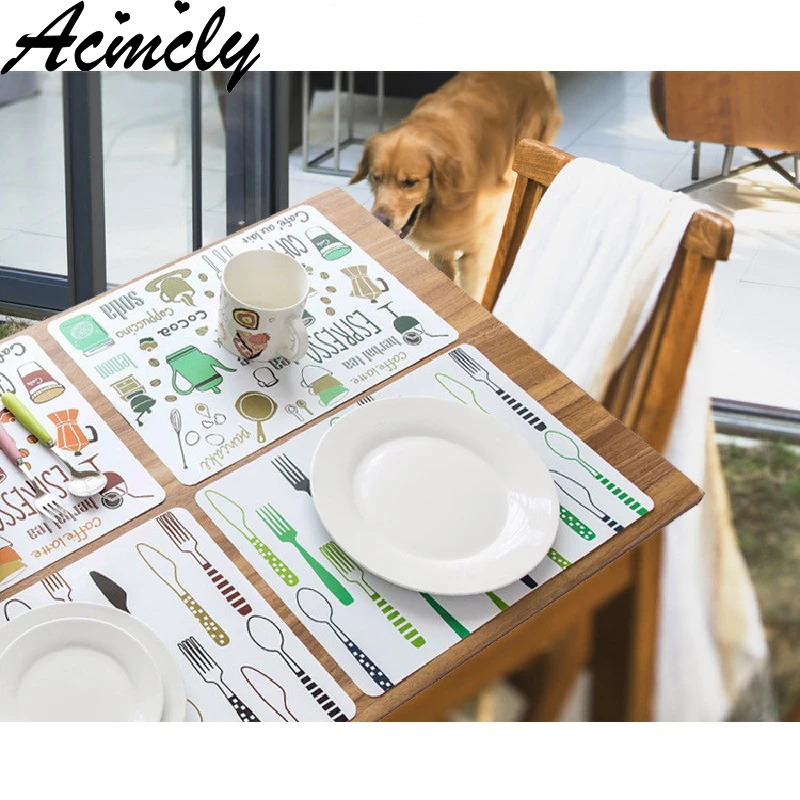

European Waterproof Table Mat Plastic Heat Pad Creative Printing Place Mat Bowl Mat Pot Rectangular PP Insulation Mats CE2015/o