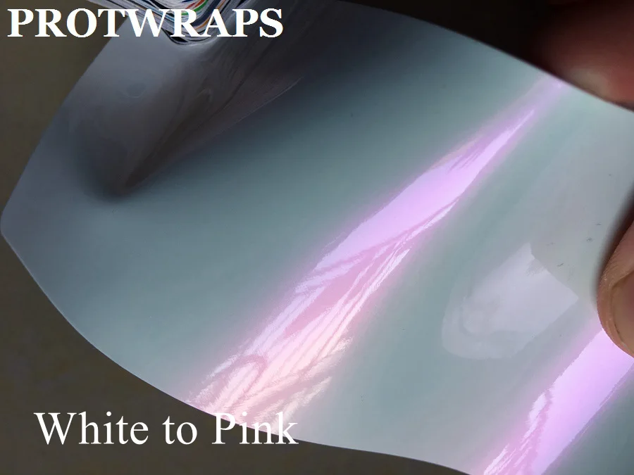 gloss white chameleon vinyl car wrapping film car stickers  (3)