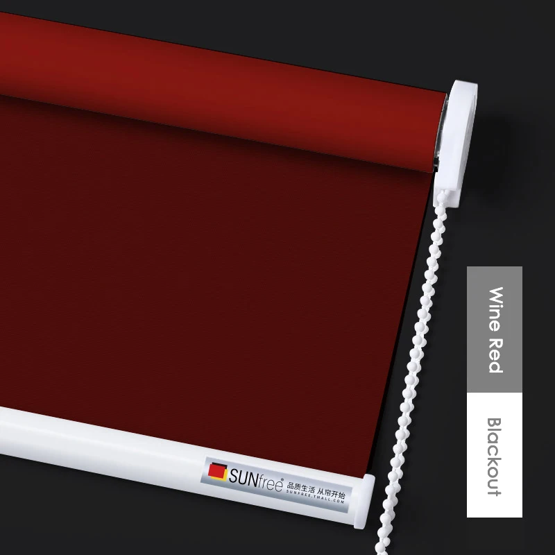 Высокое качество рулонные шторы для окна декоративный солнцезащитный навес теплоизоляция затемненные оконные шторы офис спальня Kithchen - Цвет: Blackout-Wine Red